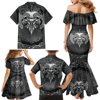 Until Valhalla Viking Skull Family Matching Mermaid Dress and Hawaiian Shirt - Wonder Print Shop