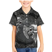 Until Valhalla Viking Skull Family Matching Mermaid Dress and Hawaiian Shirt - Wonder Print Shop