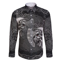 Until Valhalla Viking Skull Family Matching Off Shoulder Maxi Dress and Hawaiian Shirt - Wonder Print Shop