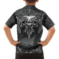 Until Valhalla Viking Skull Family Matching Short Sleeve Bodycon Dress and Hawaiian Shirt - Wonder Print Shop