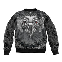 Until Valhalla Viking Skull Sleeve Zip Bomber Jacket - Wonder Print Shop