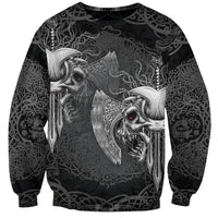 Until Valhalla Viking Skull Sweatshirt - Wonder Print Shop