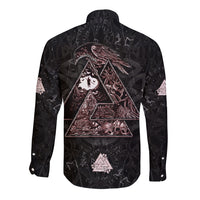 Viking Odin Long Sleeve Button Shirt Viking Allfather's Radiance - Wonder Print Shop