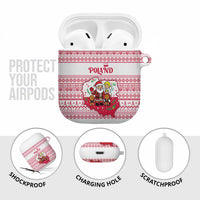 Poland Christmas AirPods Case with Santa Children Gingerbread Map Outline and Red Snowflake Knit Pattern Design - Wonder Print Shop