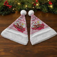 Poland Christmas Santa Hat with Santa Children Gingerbread Map Outline and Red Snowflake Knit Pattern Design - Wonder Print Shop