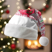 Poland Christmas Santa Hat with Santa Children Gingerbread Map Outline and Red Snowflake Knit Pattern Design - Wonder Print Shop