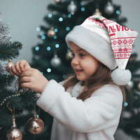 Poland Christmas Santa Hat with Santa Children Gingerbread Map Outline and Red Snowflake Knit Pattern Design - Wonder Print Shop