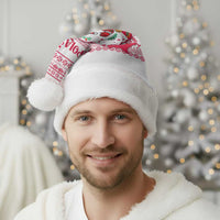 Poland Christmas Santa Hat with Santa Children Gingerbread Map Outline and Red Snowflake Knit Pattern Design - Wonder Print Shop