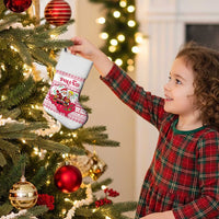 Poland Christmas Stocking with Santa Children Gingerbread Map Outline and Red Snowflake Knit Pattern Design - Wonder Print Shop