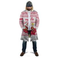 Poland Christmas Cloak with Santa Children Gingerbread Map Outline and Red Snowflake Knit Pattern Design - Wonder Print Shop