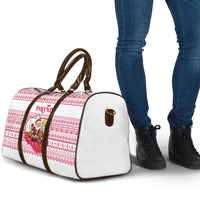 Poland Christmas Travel Bag with Santa Children Gingerbread Map Outline and Red Snowflake Knit Pattern Design - Wonder Print Shop