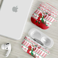 Italy Christmas AirPods Case with Pizza Chef Santa Leaning Tower Colosseum and Red Green Holiday Pattern Design - Wonder Print Shop