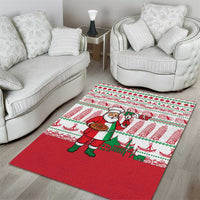 Italy Christmas Area Rug with Pizza Chef Santa Leaning Tower Colosseum and Red Green Holiday Pattern Design - Wonder Print Shop