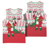 Italy Christmas Basketball Jersey with Pizza Chef Santa Leaning Tower Colosseum and Red Green Holiday Pattern Design - Wonder Print Shop