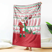 Italy Christmas Blanket with Pizza Chef Santa Leaning Tower Colosseum and Red Green Holiday Pattern Design - Wonder Print Shop