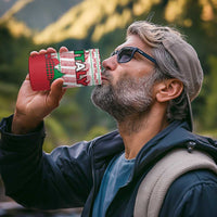 Italy Christmas 4 in 1 Can Cooler Tumbler with Pizza Chef Santa Leaning Tower Colosseum and Red Green Holiday Pattern Design - Wonder Print Shop