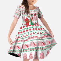 Italy Christmas Family Matching Mermaid Dress and Hawaiian Shirt with Pizza Chef Santa Leaning Tower Colosseum and Red Green Holiday Pattern Design - Wonder Print Shop