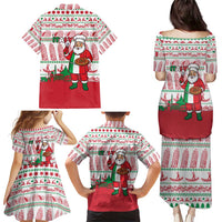 Italy Christmas Family Matching Puletasi and Hawaiian Shirt with Pizza Chef Santa Leaning Tower Colosseum and Red Green Holiday Pattern Design - Wonder Print Shop