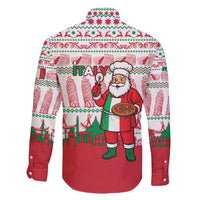 Italy Christmas Family Matching Puletasi and Hawaiian Shirt with Pizza Chef Santa Leaning Tower Colosseum and Red Green Holiday Pattern Design - Wonder Print Shop