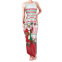 Italy Christmas Family Matching Tank Maxi Dress and Hawaiian Shirt with Pizza Chef Santa Leaning Tower Colosseum and Red Green Holiday Pattern Design - Wonder Print Shop