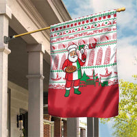 Italy Christmas Garden Flag with Pizza Chef Santa Leaning Tower Colosseum and Red Green Holiday Pattern Design - Wonder Print Shop
