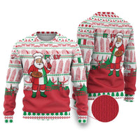 Italy Christmas Ugly Christmas Sweater with Pizza Chef Santa Leaning Tower Colosseum and Red Green Holiday Pattern Design - Wonder Print Shop