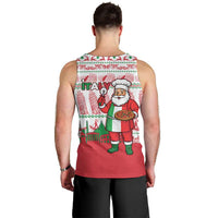Italy Christmas Men Tank Top with Pizza Chef Santa Leaning Tower Colosseum and Red Green Holiday Pattern Design - Wonder Print Shop