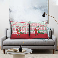 Italy Christmas Pillow Cover with Pizza Chef Santa Leaning Tower Colosseum and Red Green Holiday Pattern Design - Wonder Print Shop