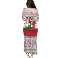 Italy Christmas Puletasi with Pizza Chef Santa Leaning Tower Colosseum and Red Green Holiday Pattern Design - Wonder Print Shop