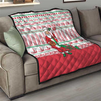 Italy Christmas Quilt with Pizza Chef Santa Leaning Tower Colosseum and Red Green Holiday Pattern Design - Wonder Print Shop