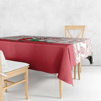 Italy Christmas Tablecloth with Pizza Chef Santa Leaning Tower Colosseum and Red Green Holiday Pattern Design - Wonder Print Shop