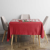 Italy Christmas Tablecloth with Pizza Chef Santa Leaning Tower Colosseum and Red Green Holiday Pattern Design - Wonder Print Shop