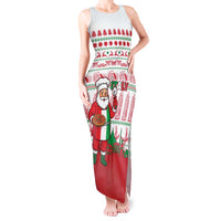 Italy Christmas Tank Maxi Dress with Pizza Chef Santa Leaning Tower Colosseum and Red Green Holiday Pattern Design - Wonder Print Shop