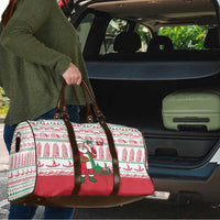 Italy Christmas Travel Bag with Pizza Chef Santa Leaning Tower Colosseum and Red Green Holiday Pattern Design - Wonder Print Shop