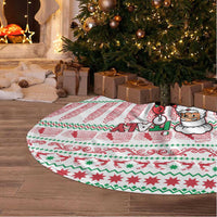 Italy Christmas Tree Skirt with Pizza Chef Santa Leaning Tower Colosseum and Red Green Holiday Pattern Design - Wonder Print Shop