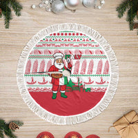 Italy Christmas Tree Skirt with Pizza Chef Santa Leaning Tower Colosseum and Red Green Holiday Pattern Design - Wonder Print Shop