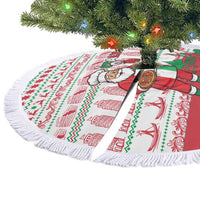 Italy Christmas Tree Skirt with Pizza Chef Santa Leaning Tower Colosseum and Red Green Holiday Pattern Design - Wonder Print Shop