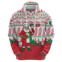 Italy Christmas Zip Hoodie with Pizza Chef Santa Leaning Tower Colosseum and Red Green Holiday Pattern Design - Wonder Print Shop