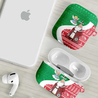 Italy Christmas AirPods Case with Pizza Chef Santa Leaning Tower Colosseum and Red Green Holiday Pattern Design - Wonder Print Shop