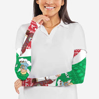 Italy Christmas Arm Sleeves with Pizza Chef Santa Leaning Tower Colosseum and Red Green Holiday Pattern Design - Wonder Print Shop