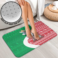 Italy Christmas Bathroom Set with Pizza Chef Santa Leaning Tower Colosseum and Red Green Holiday Pattern Design - Wonder Print Shop