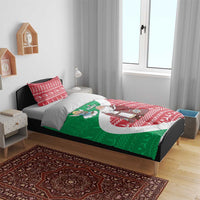 Italy Christmas Bedding Set with Pizza Chef Santa Leaning Tower Colosseum and Red Green Holiday Pattern Design - Wonder Print Shop
