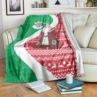 Italy Christmas Blanket with Pizza Chef Santa Leaning Tower Colosseum and Red Green Holiday Pattern Design - Wonder Print Shop