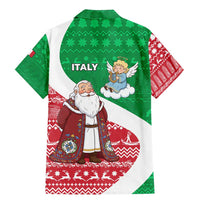 Italy Christmas Family Matching Mermaid Dress and Hawaiian Shirt with Pizza Chef Santa Leaning Tower Colosseum and Red Green Holiday Pattern Design - Wonder Print Shop