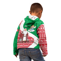 Italy Christmas Kid Hoodie with Pizza Chef Santa Leaning Tower Colosseum and Red Green Holiday Pattern Design - Wonder Print Shop