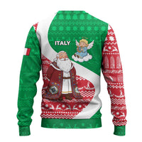 Italy Christmas Ugly Christmas Sweater with Pizza Chef Santa Leaning Tower Colosseum and Red Green Holiday Pattern Design - Wonder Print Shop