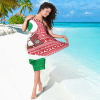 Italy Christmas Sarong with Pizza Chef Santa Leaning Tower Colosseum and Red Green Holiday Pattern Design - Wonder Print Shop