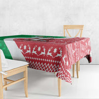 Italy Christmas Tablecloth with Pizza Chef Santa Leaning Tower Colosseum and Red Green Holiday Pattern Design - Wonder Print Shop