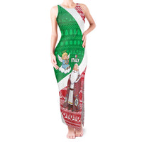 Italy Christmas Tank Maxi Dress with Pizza Chef Santa Leaning Tower Colosseum and Red Green Holiday Pattern Design - Wonder Print Shop