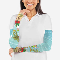 Jamaica Christmas Arm Sleeves with Rasta Santa Snowman Hammock Angel Palm Trees and Tropical Beach Design - Wonder Print Shop